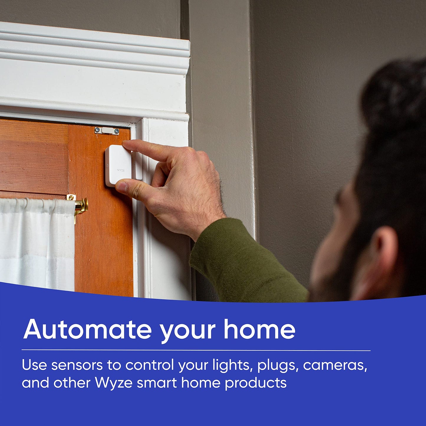 Wyze Home Security System Entry Sensor - Window and Door Entry Protection (3-Pack) Wyze Sense Hub required