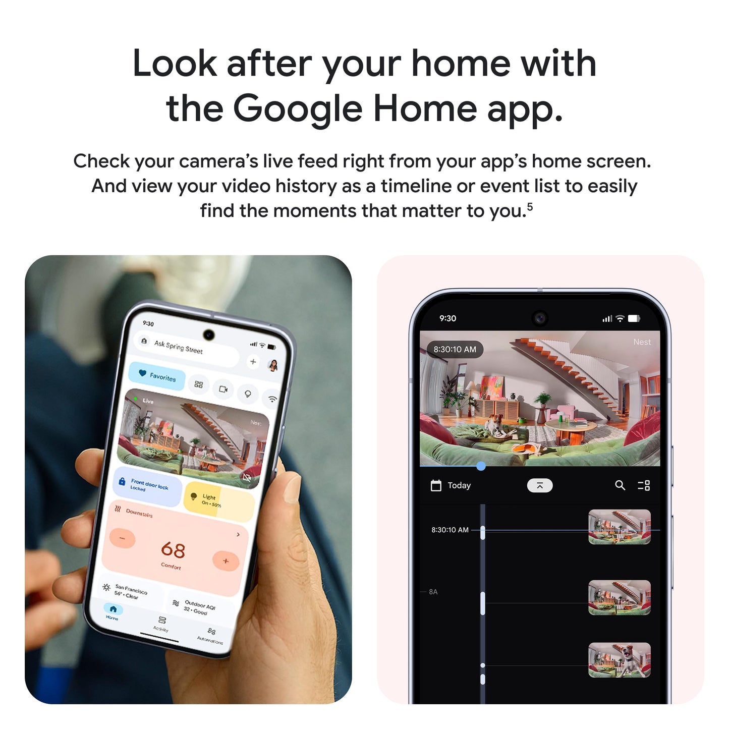 Google Nest Cam Indoor (Wired, 3rd Gen) - Security Camera with 2K Video and Gemini, Night Vision, 2-Way Audio, Works with Google Home - 2025 Model