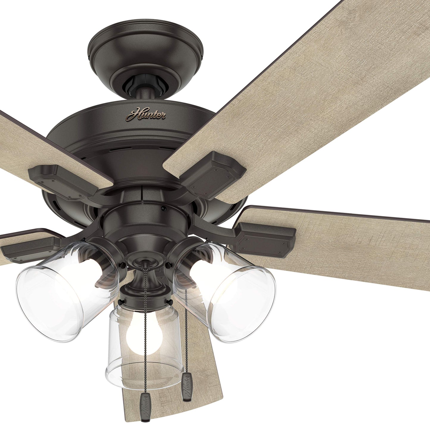 Hunter Fan 52 inch Casual Noble Bronze Finish Indoor Ceiling Fan with 5-Blades & LED Lights (Renewed)
