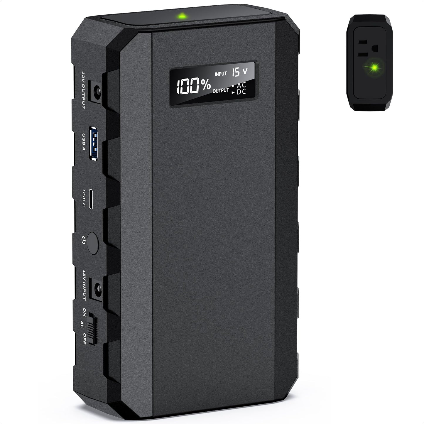 Apowking Power Bank with AC Outlet, 65W Portable Laptop Battery Bank Fast Charging, 88.8Wh 24000mah Power Station for Outdoor Camping PowerBank Travel