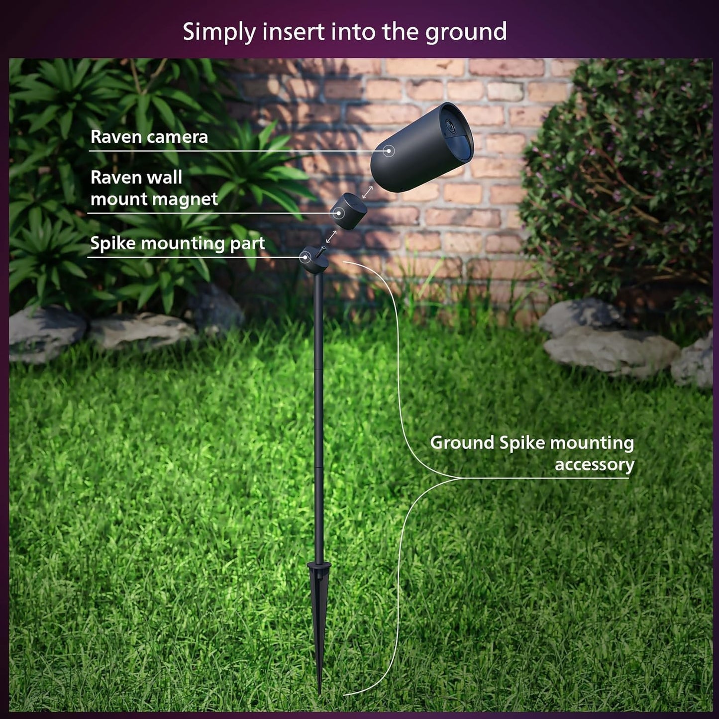 Philips Hue Secure Camera Mount with Ground Spike - 1 Pack