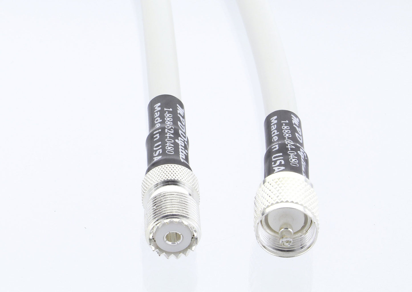 MPD Digital MPD400 White, SO-239 Female to PL-259 Male Connector, All Weather and Marine Radio VHF and AIS Antenna Extension Cable UHF, Made in The