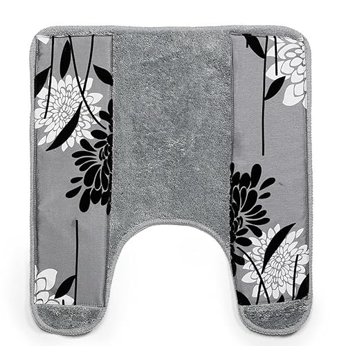 Popular Bath Contour Bath Rug, Erica Collection, 24" x 21", Grey