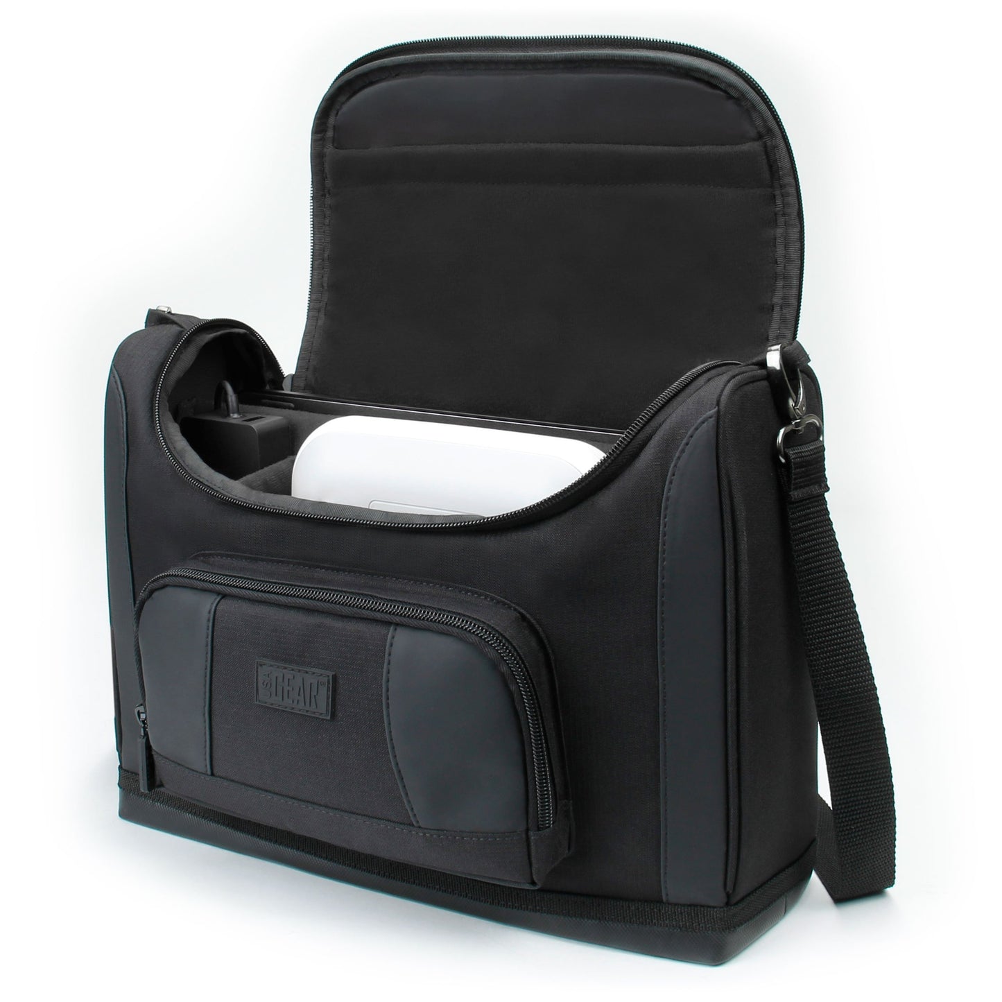 USA Gear Portable Photo Printer Case - Messenger Bag with Padding Dividers Compatible with Canon Selphy CP1500, Selphy Cp1300, Kodak Step Wireless