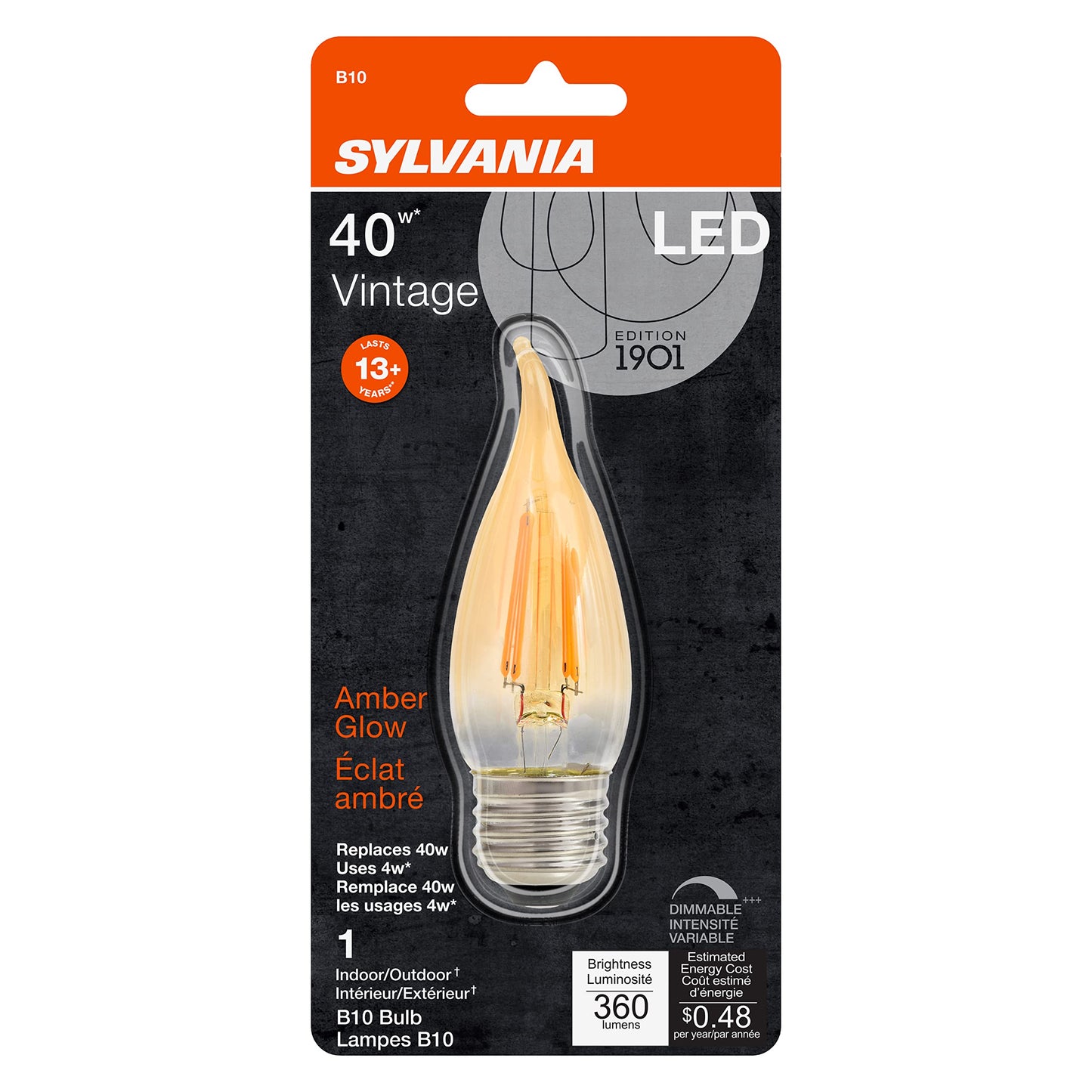 Sylvania 79580 1 LED Bulb, Medium Base, Amber