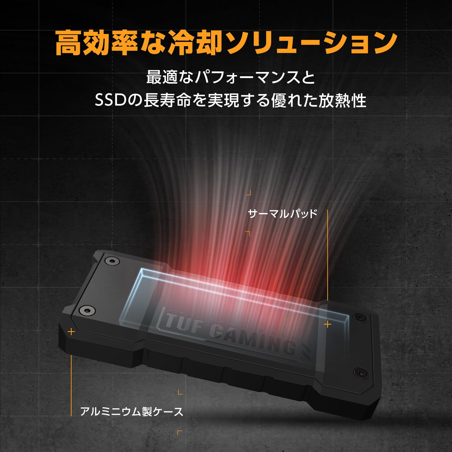 ASUS TUF Gaming A2 USB-C 3.2 Gen 2x2 SSD Enclosure, Dual M.2 NVMe PCIe Easy Install M.2 Q-Latch MIL-STD-810H Drop Resistant IP68 Waterproof Dustproof