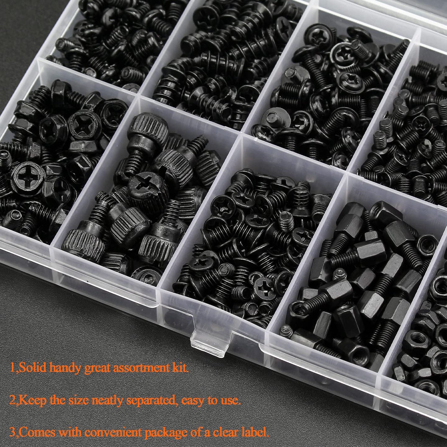 HELIFOUNER 450 Pieces Computer Standoffs Screws Assortment Kit for 2.5" SSD, Hard Drive, Computer Case, Motherboard, Fan Power Graphics