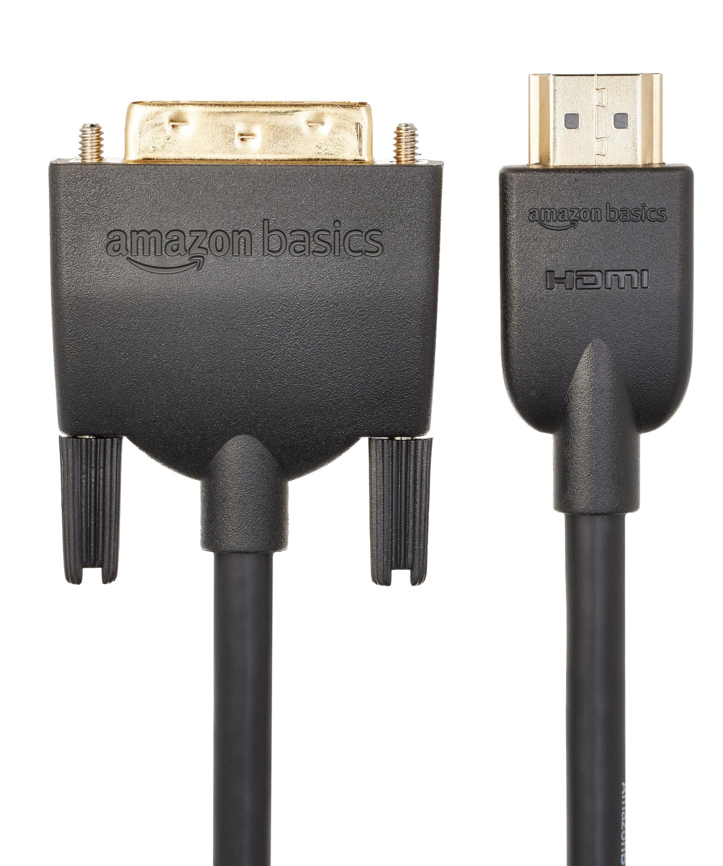 Amazon Basics HDMI-A to DVI (Male) Adapter Cable, Bi-Directional 1080P, Gold-Plated, 10 ft/3 m, Single Pack, Black