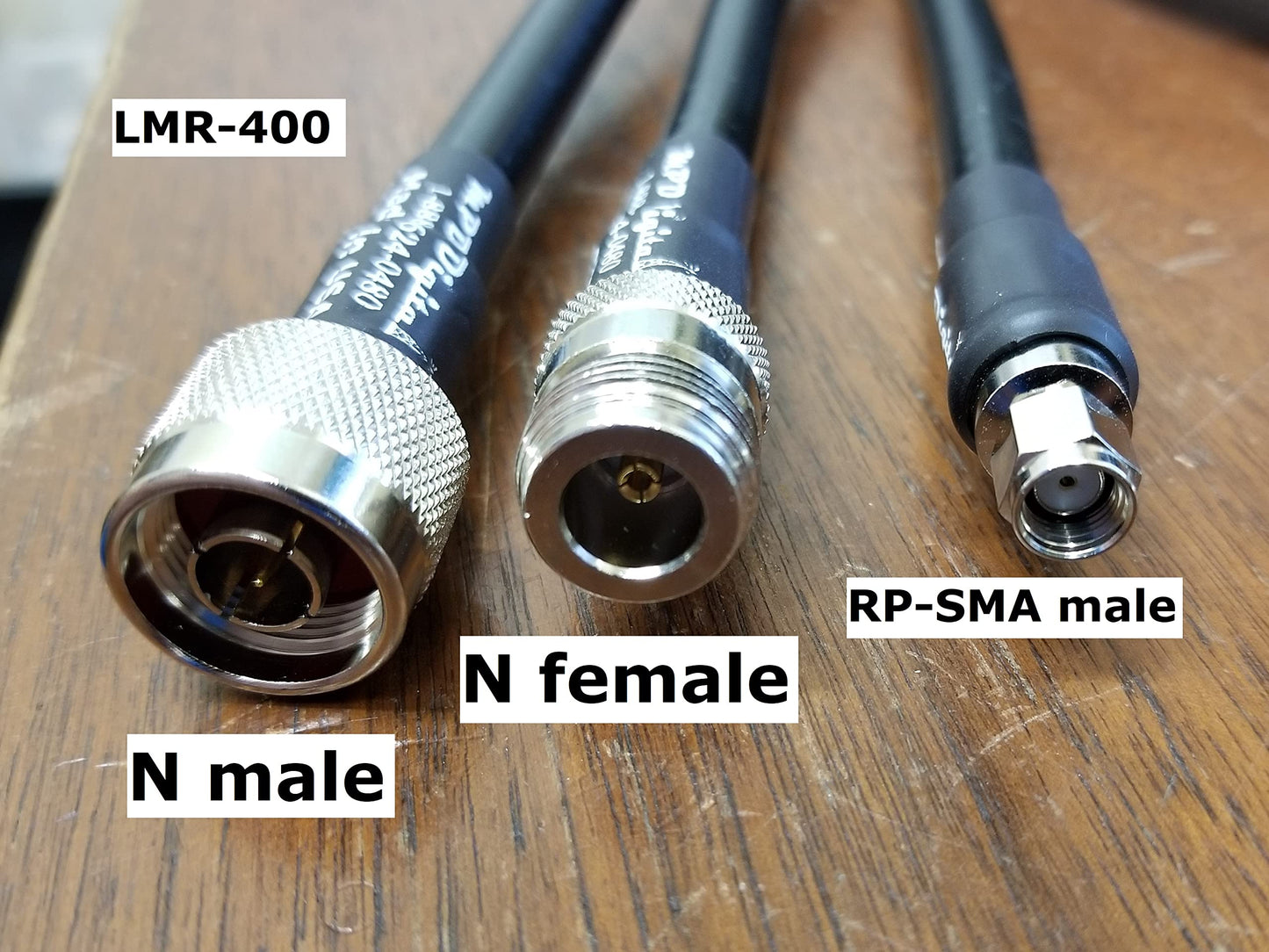 MPD Digital I LMR®400 Coaxial Cable IN Male to RP-SMA Male Connectors I Low Loss RF Coax I Jumper, CB, Ham Radio, Transmitters, Antenna I 3 FT