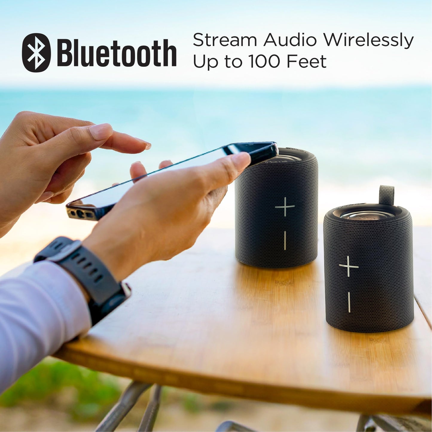 iHome Bluetooth Speaker with Wireless Stereo Option, Portable Split Speaker with Enhanced Bass (iBT430)