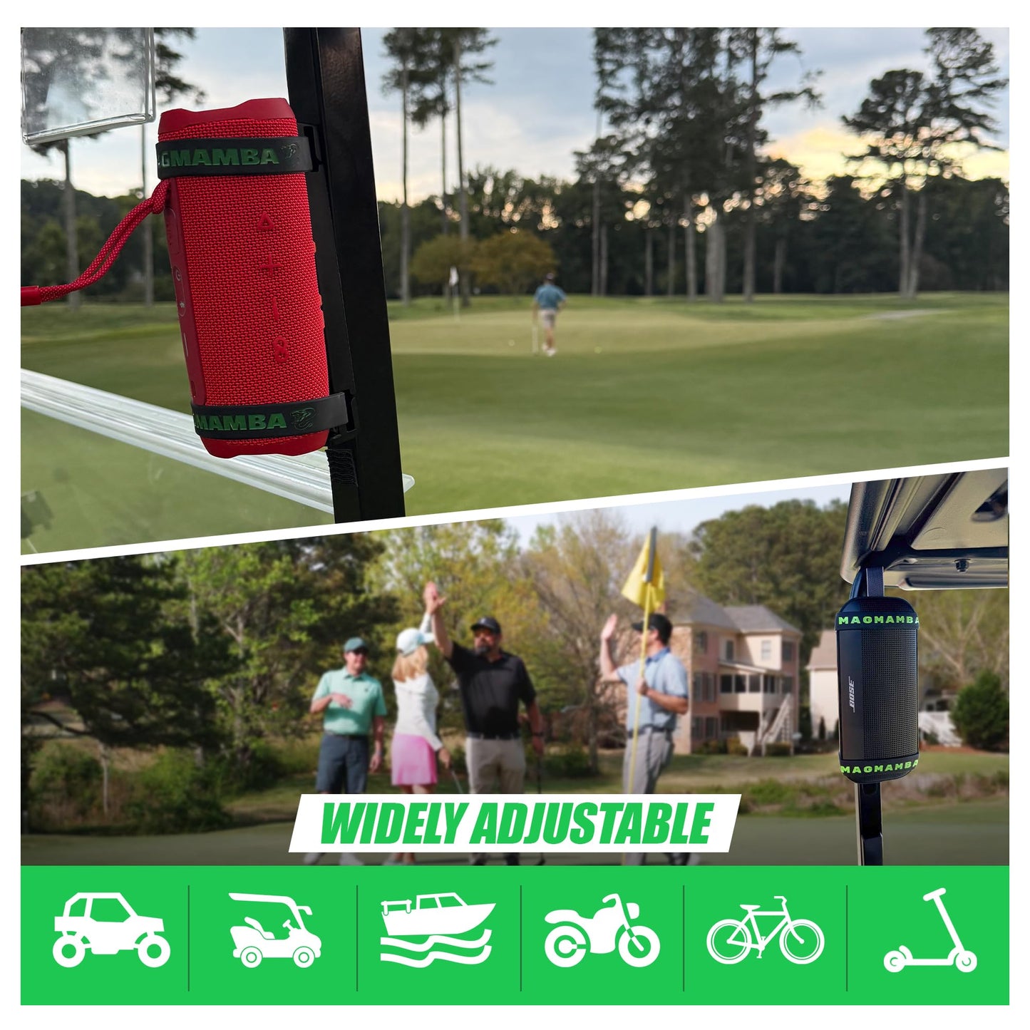 Magmamba Universal Magnetic Speaker Holder - Strong Mount for Bluetooth Speakers on Golf Carts, Beach Gear, RVs, Home & More | Secure, Hands-Free