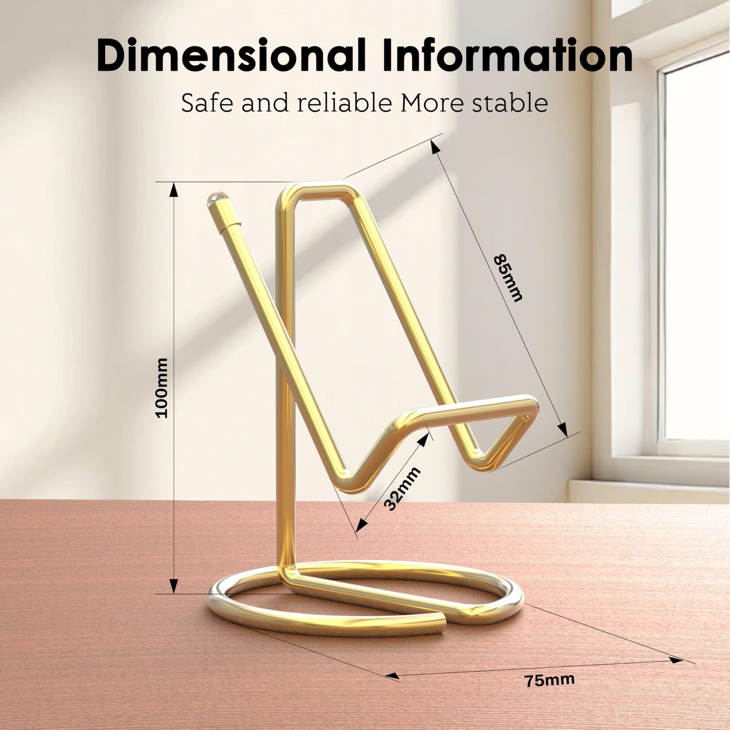 HZZADZXW Metal Cell Phone Stand for Desk, Cute One-Piece Phone Holder, Stable Desktop Display Dock for iPhone, iPad, Samsung, Tablets & All Mobile