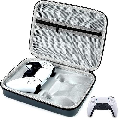 AJKTHGE PS5 / PS4 Controller Case, Dual Gaming Controller Protective Hard Shell, PS5 Two Controllers Travel Carrying Bag with Room for Cable Cord