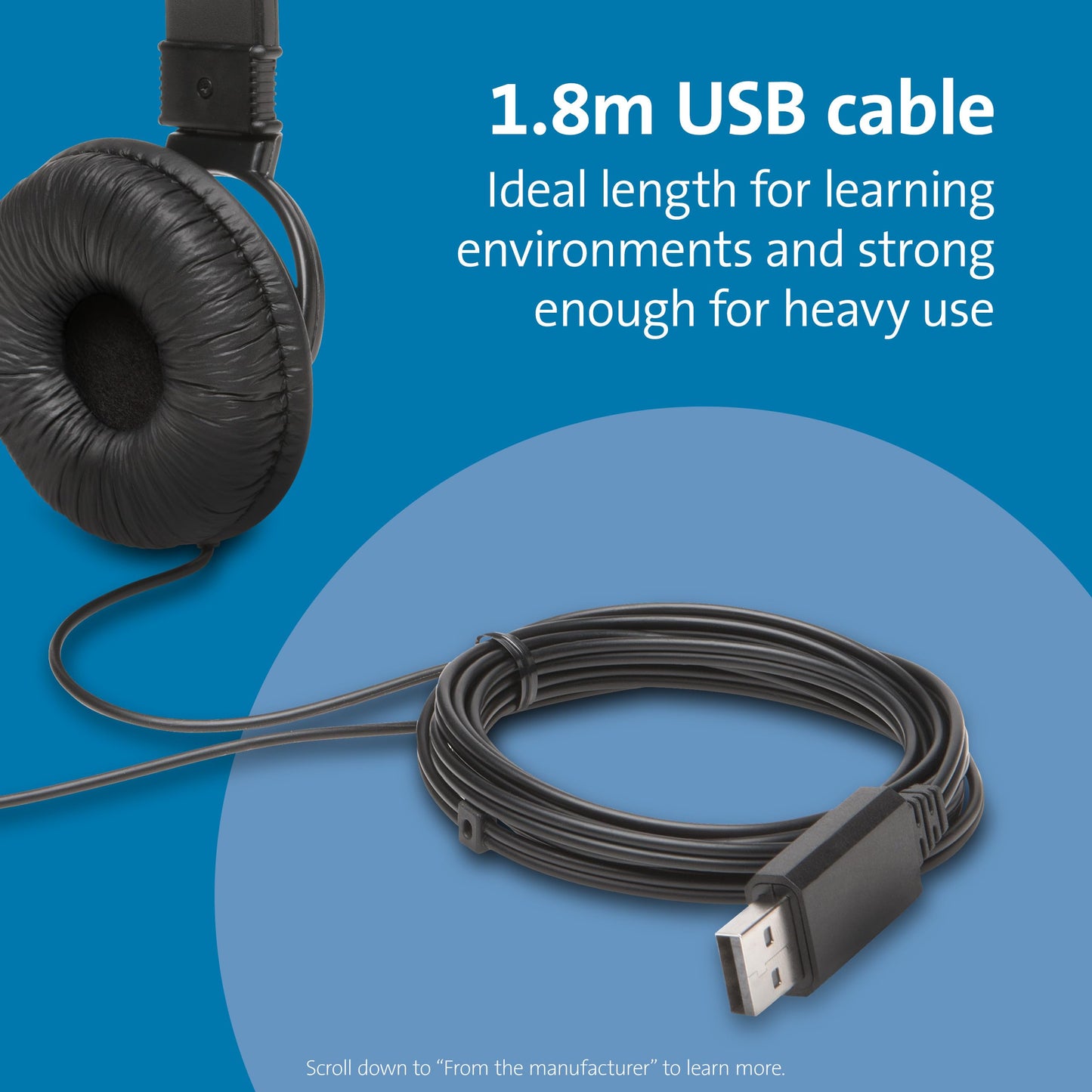 Kensington USB Hi-Fi Headphones with Microphone (K97601WW), Black