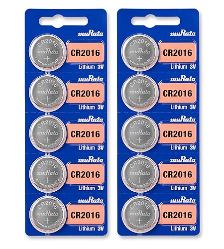 Murata CR2016 Battery DL2016 ECR2016 3V Lithium Coin Cell (10 Batteries)