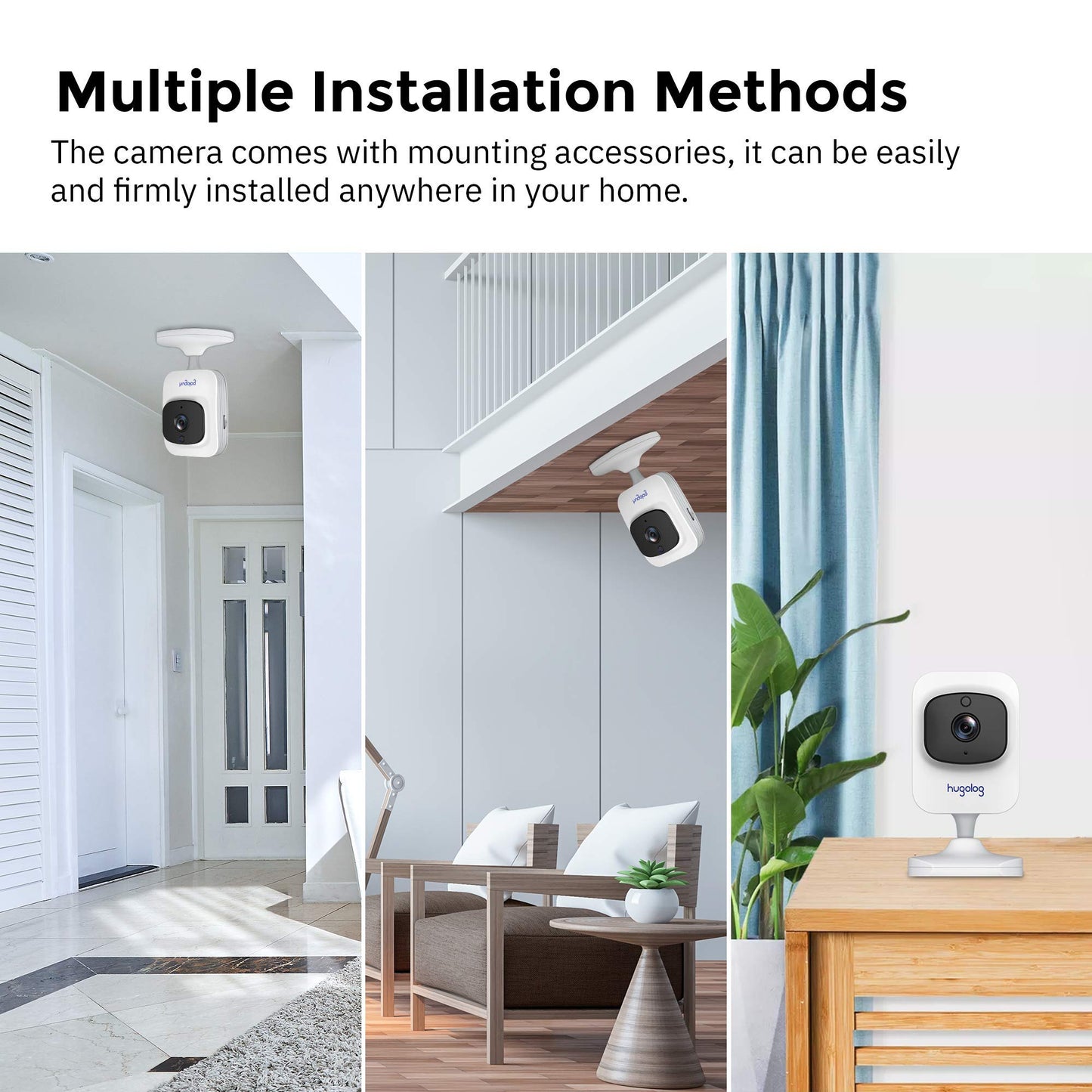 Hugolog Security Cameras for Home Security, WiFi Camera 1080P, Indoor Cameras with Motion Detection, Compatible with Alexa,2-Way Audio, USA Cloud