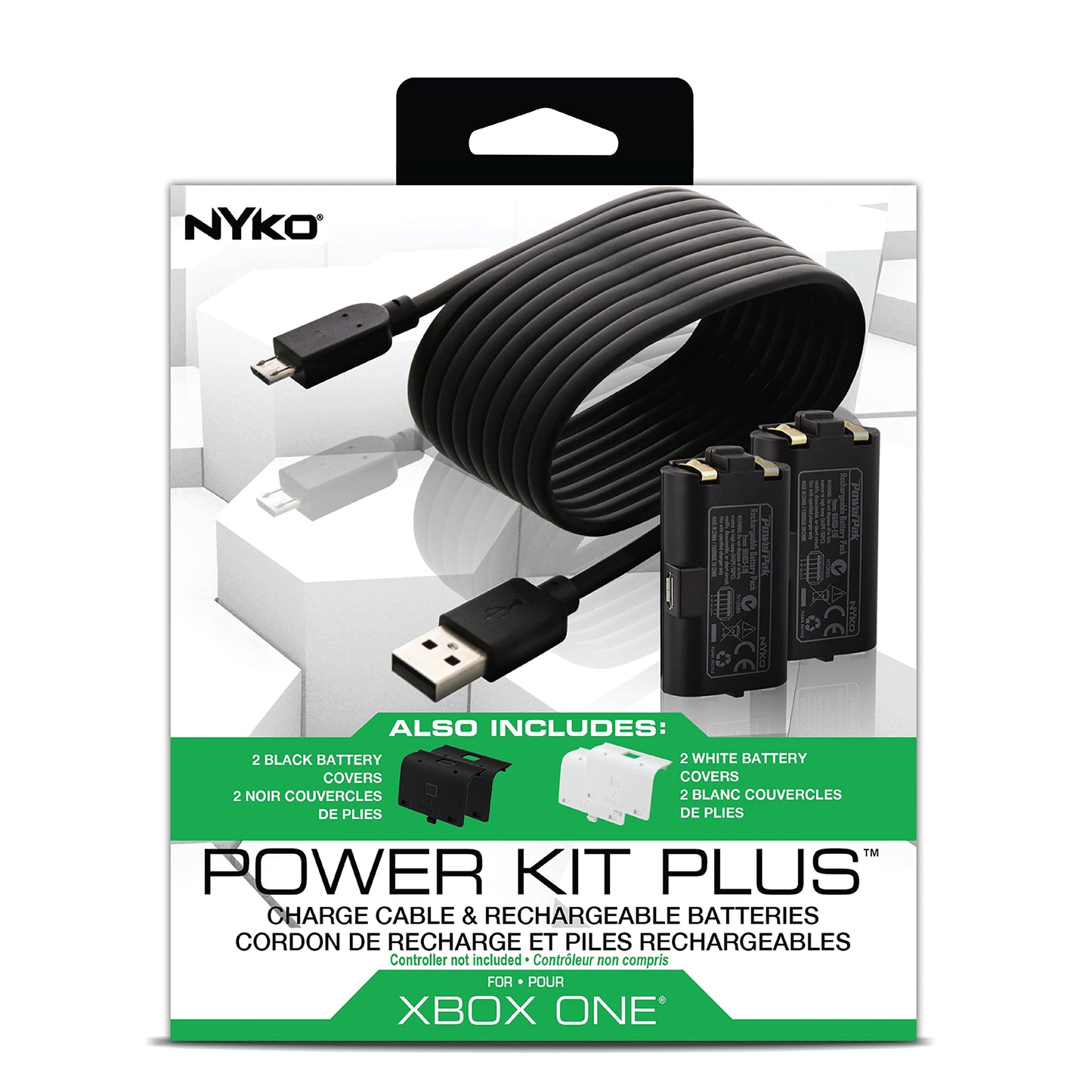 Nyko Xbox One Power Kit Plus - Rechargeable Battery Kit w/ 2 Batteries, Micro-USB Cable for Xbox one Controllers ONLY- Not Compatible w/Xbox S/X - Not