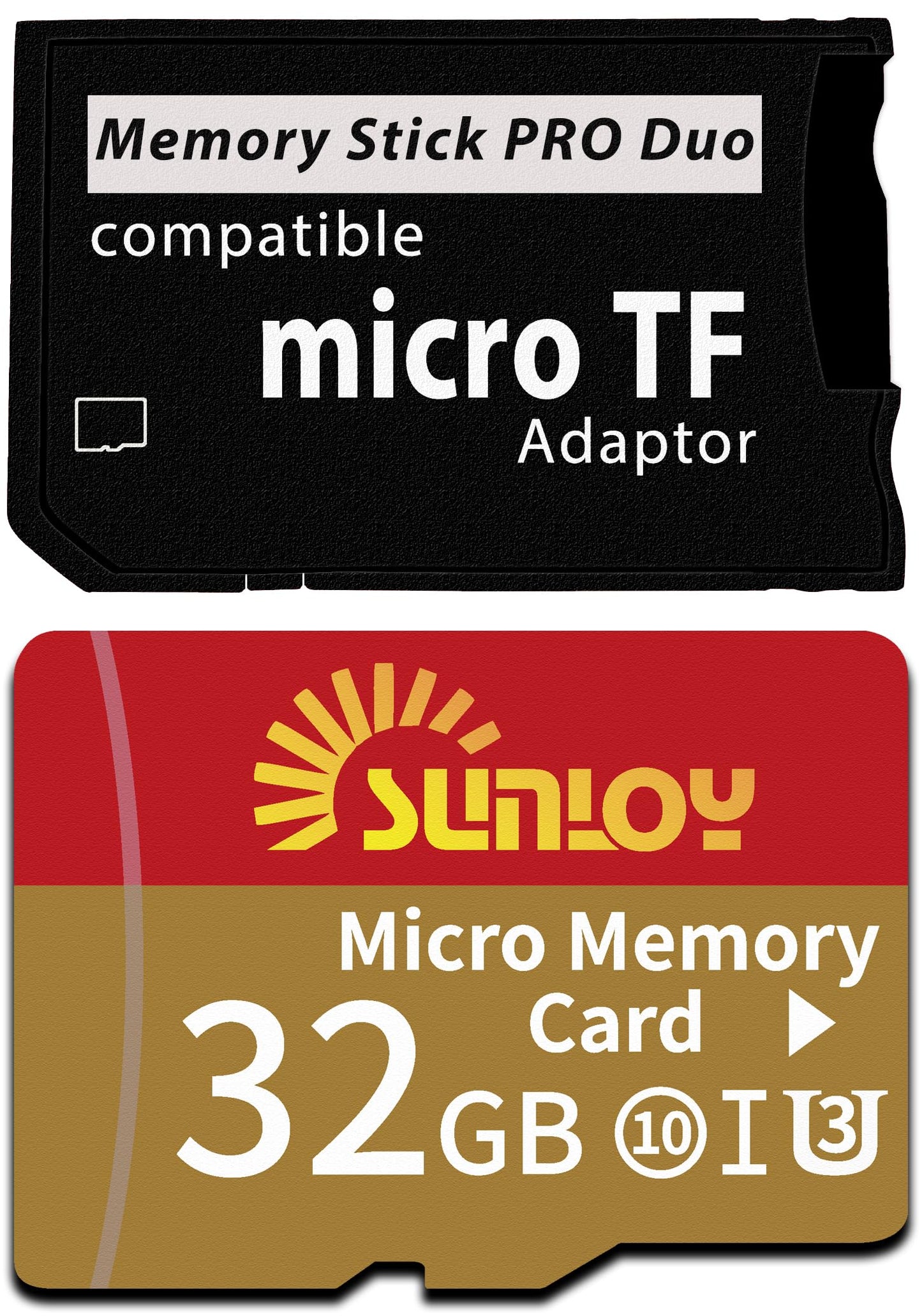 PSP Memory Stick Adapter with 32GB Micro SD Card, Micro SD/SDHC/SDXC to Memory Stick PRO Duo MagicGate Card Compatible with PlayStation Portable