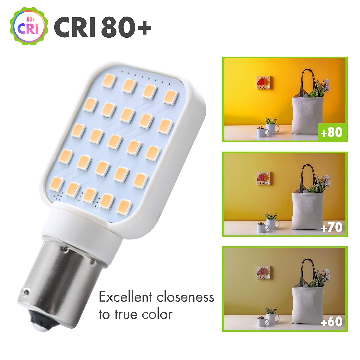 Leisure LED 4 Pack RV Interior LED Light Rotating Bulb Super Bright 312 Lumen 1141 1156 BA15S 24-SMD Camper Trailer Lamp Bulb 10-30V Warm White