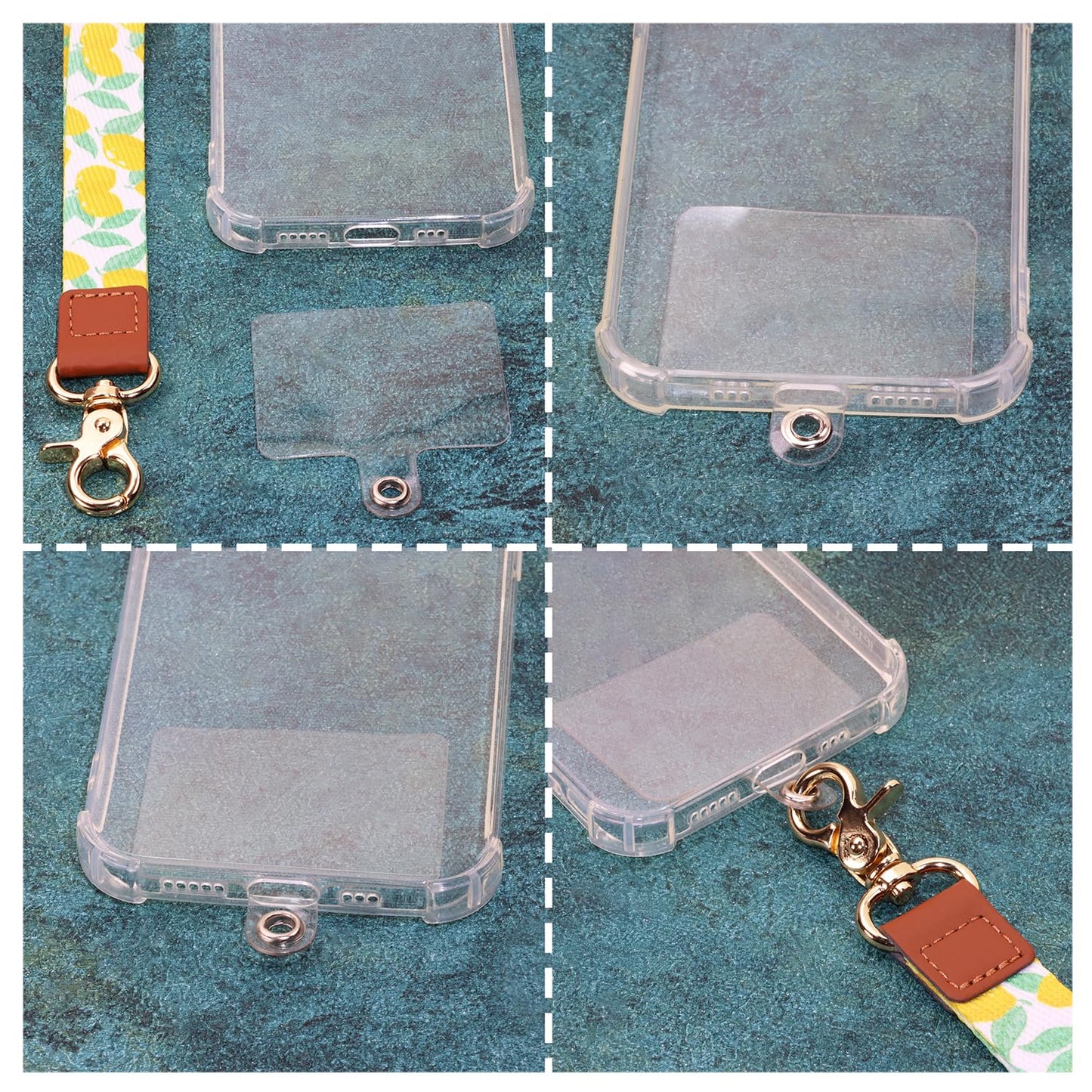 PPhtony 3pcs Cell Phone Lanyard with Phone Tether Tab Hand Wrist Strap Anti-Loss Chain Wristlet for Phone Cases (Lemon Print)