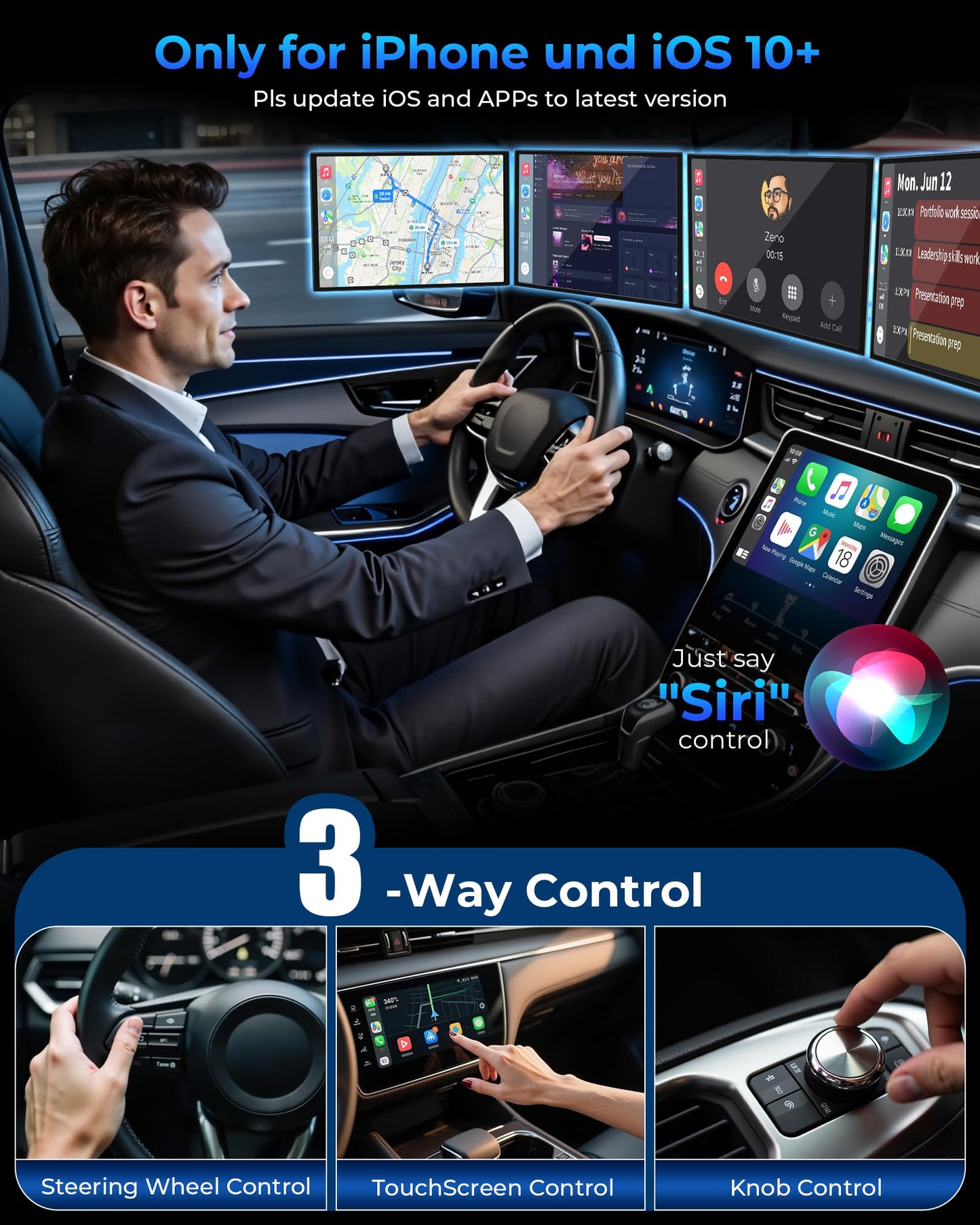 Wireless CarPlay Adapter for Apple iPhone - Upgrade Wired CarPlay to Wireless Device, Mini T-Shaped for Car USB Plug and Play Auto Reconnect, for GPS