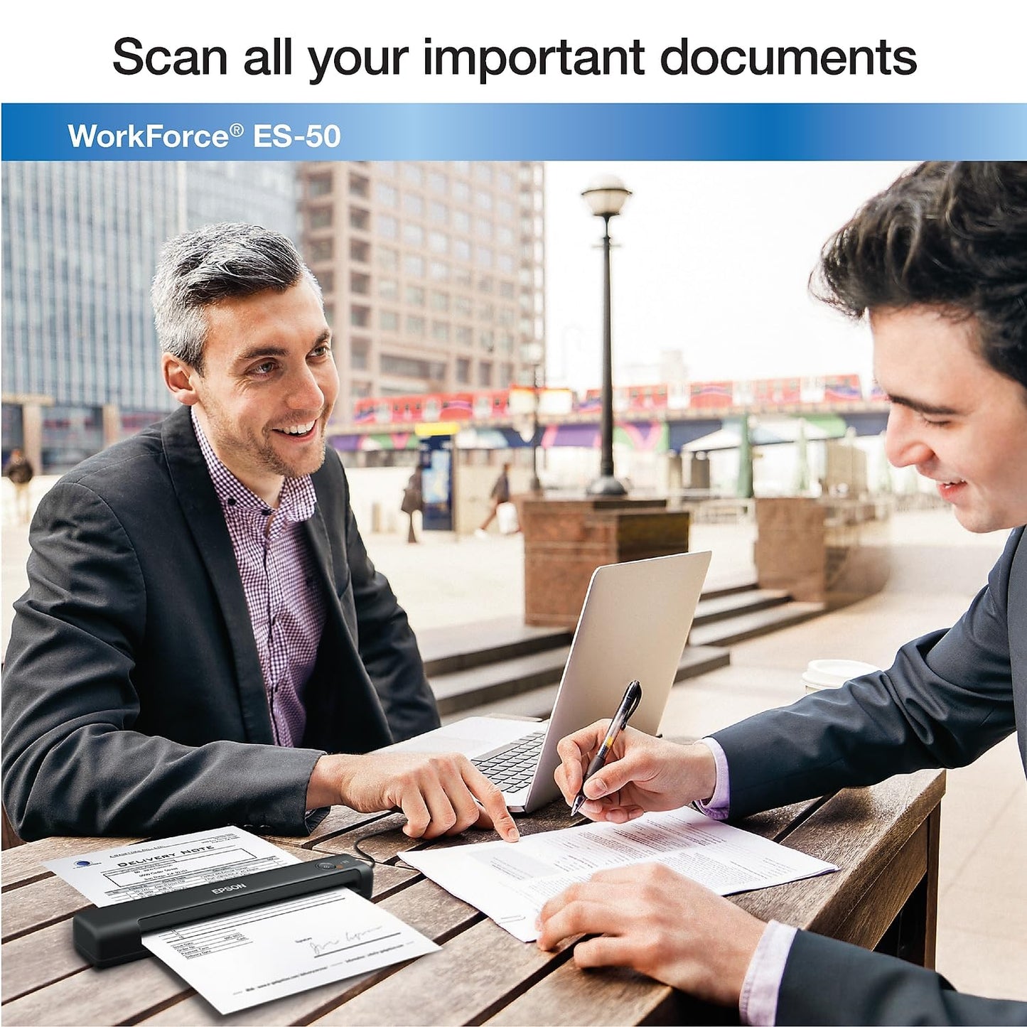 Epson Workforce ES-50 Compact Portable Single-Sheet-Fed Receipt and Document Scanner for Computers Including PC and Mac, USB Powered