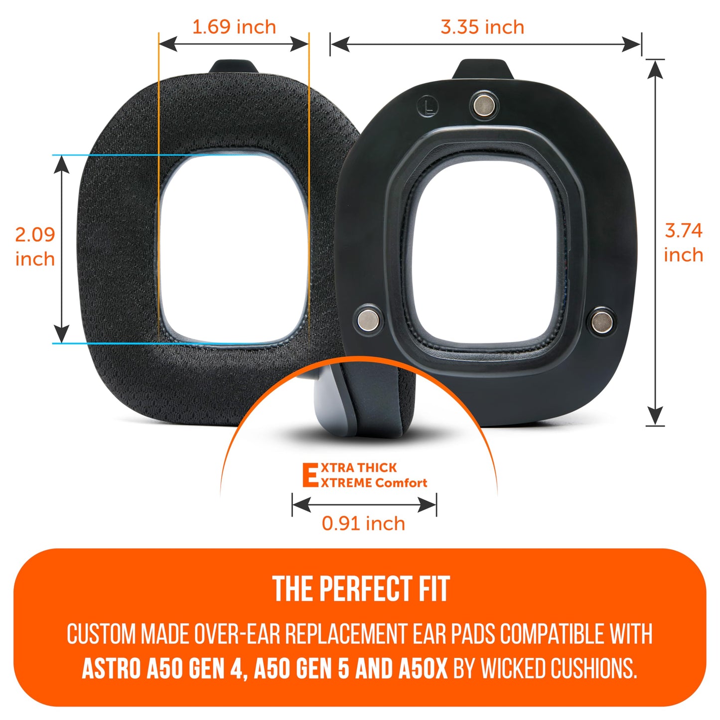 WC Mod Kit A50 - Cooling Gel Earpads + Headband Replacement for Astro A50 Gen 4, Gen 5 & A50X by Wicked Cushions | Enhanced Comfort, Cooling