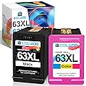COLWOD High-Yield Remanufactured 63XL Ink Cartridge Replacement for HP 63 63 XL use with HP OfficeJet 3830 4650 5255 5258 Envy 4520 4512 DeskJet 1112