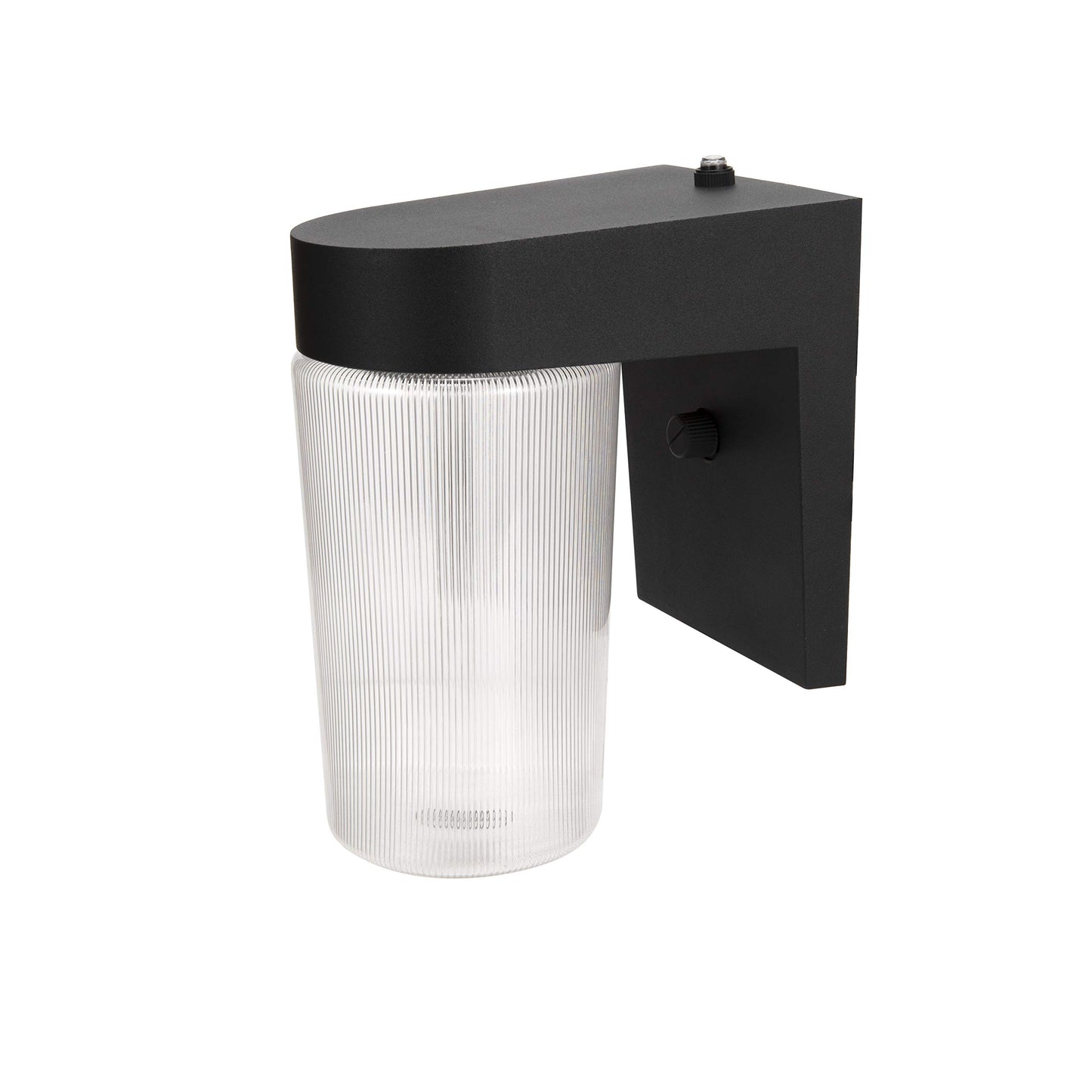 LIT-PaTH Dusk to Dawn Outdoor Wall Lantern, LED Jelly Jar Light, 11W 800 Lumens, 5000K Daylight White, Aluminum Housing Plus Clear Shade, Matte Black