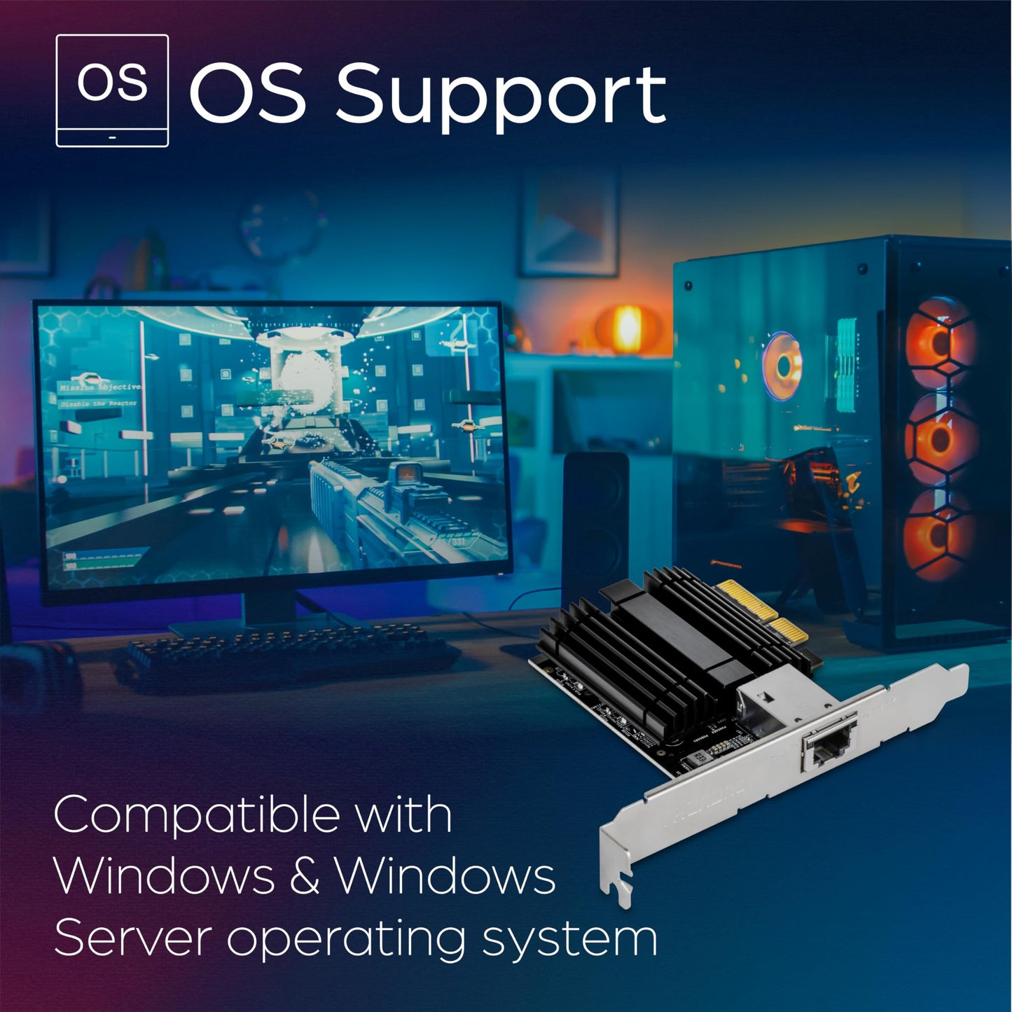 TRENDnet 10G PCIe Network Adapter, TEG-10GECTX, Convert a PCI Express Slot Into a 10 Gigabit Ethernet Port, 802.1Q VLAN Tagging, Windows and Windows