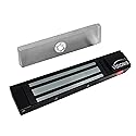 Visionis VS-VISML300LED-BL Indoor 300lbs Black Electromagnetic Lock with LED Sensor for Door Access Control