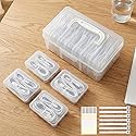 Portable Cord Organizer Box with Handle, 7 Clear Cable Storage Cases and Labels, Travel Cable Holder for Charging Cords, USB Wires, Earphones - Home
