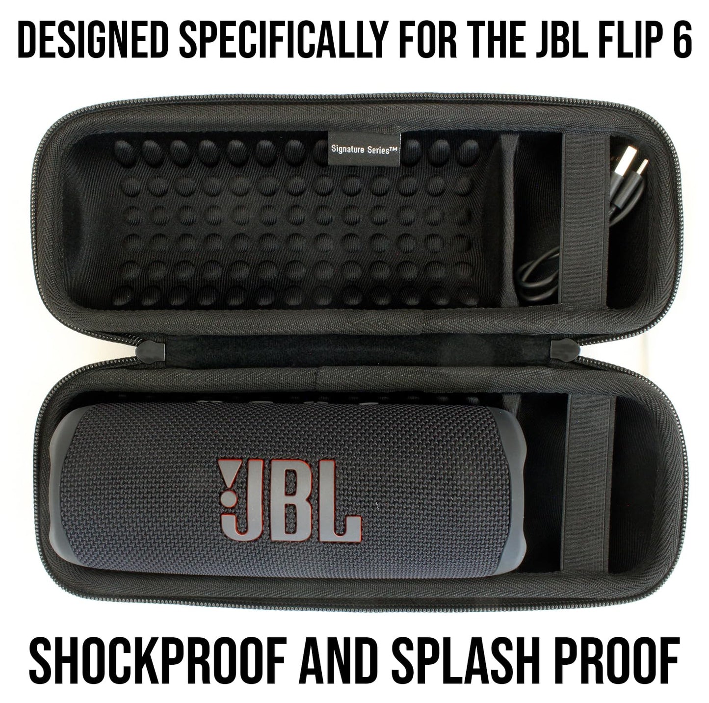 Signature Series Accessory Bundle for JBL Flip 6 Portable Bluetooth Speaker | Includes Signature Series Shockproof EVA Hard Case with Wall and Car