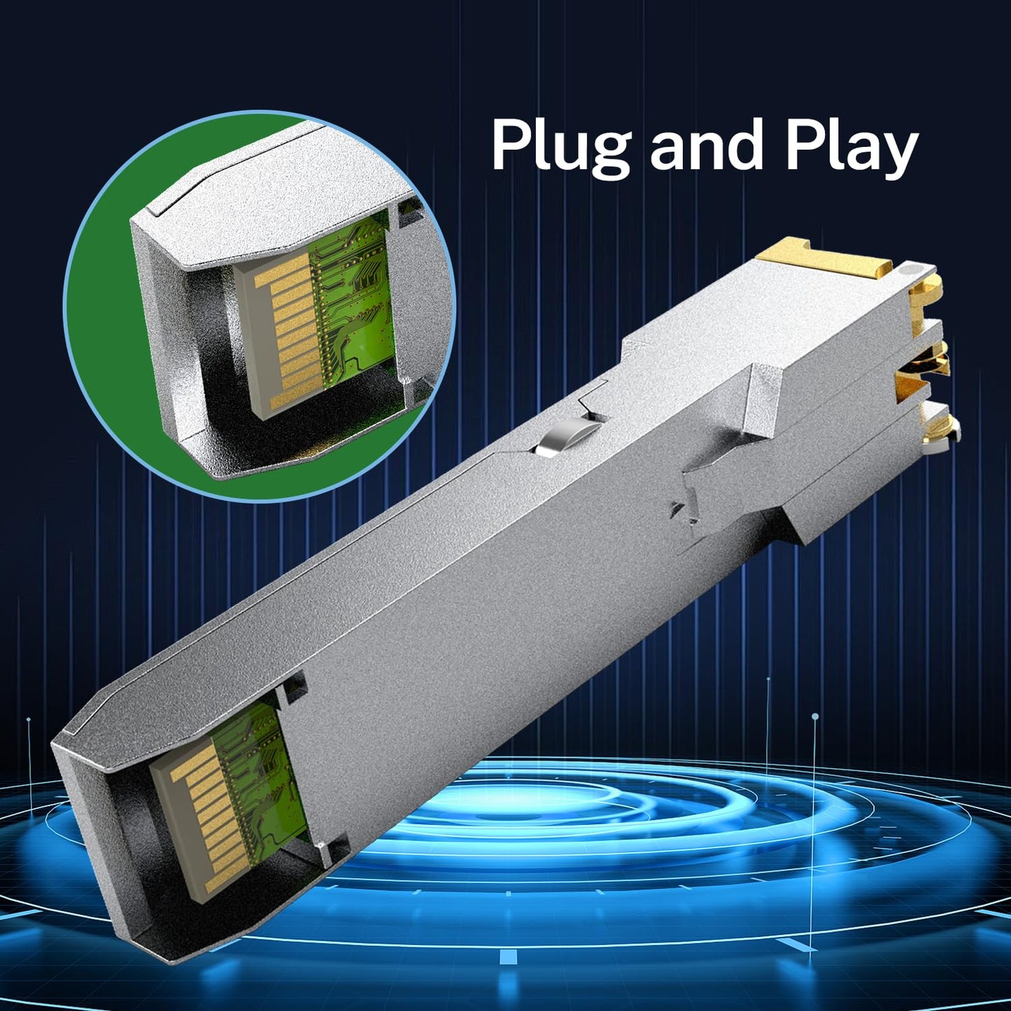 10PCS SFP to RJ45 Copper Module, 1000Base-T Gigabit Ethernet Transceiver - Compatible with Cisco, Meraki, Ubiquiti, D-Link, TP-Link, Supermicro