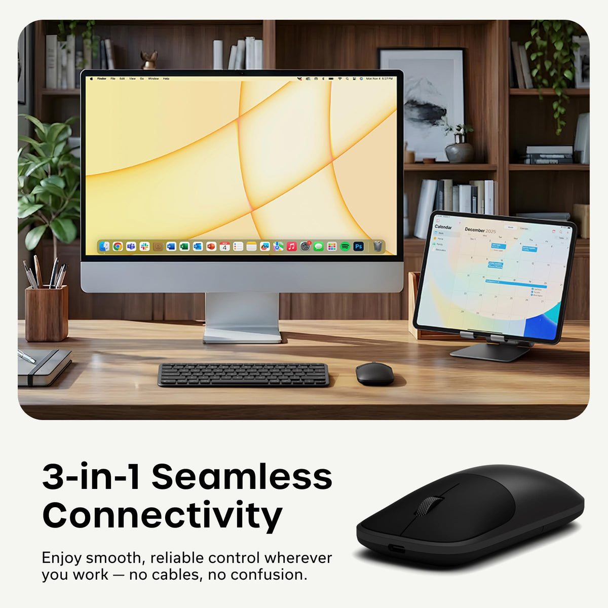 Satechi Slim EX Wireless Mouse, Bluetooth & 2.4 GHz, Space Black