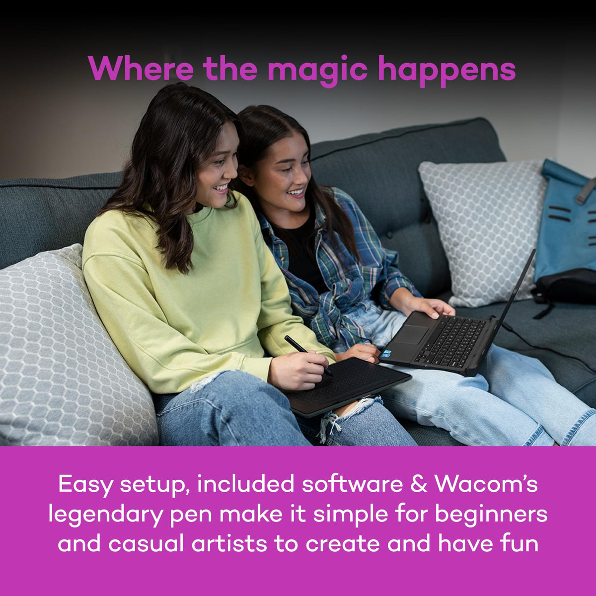 Wacom Intuos Small, Bluetooth Graphic Drawing Tablet with Pen + Software