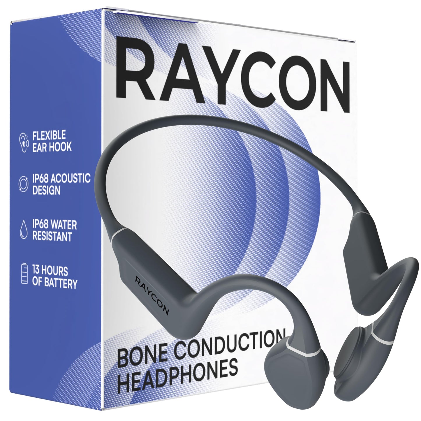 Raycon Bone Conduction Headphones Bluetooth - Open Ear Running Headphones, Sweat & Water-Resistant Earbuds with Mic for Sports & Workouts, 13hr