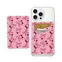 JYCardPKT Phone Card Holder Leather, Dual Pocket Phone Wallet Adhesive Stick On, Cute Phone Case Credit Card Holder, Suitable for Most of Phones Pink