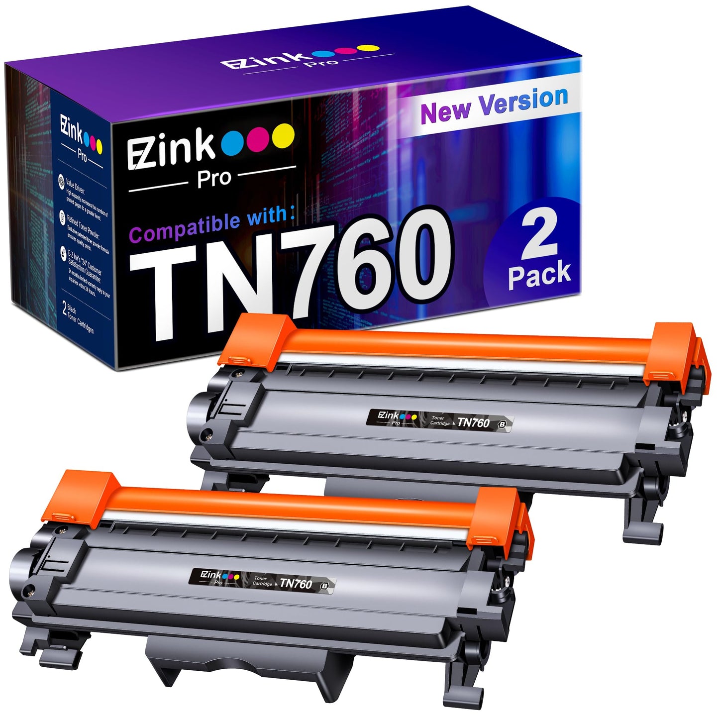 E-Z Ink Pro TN-760 TN760 Toner for Brother Printer Replacement for Brother TN760 TN730 TN-730 to Use with HL-L2350DW HL-L2395DW HL-L2390DW HL-L2370DW
