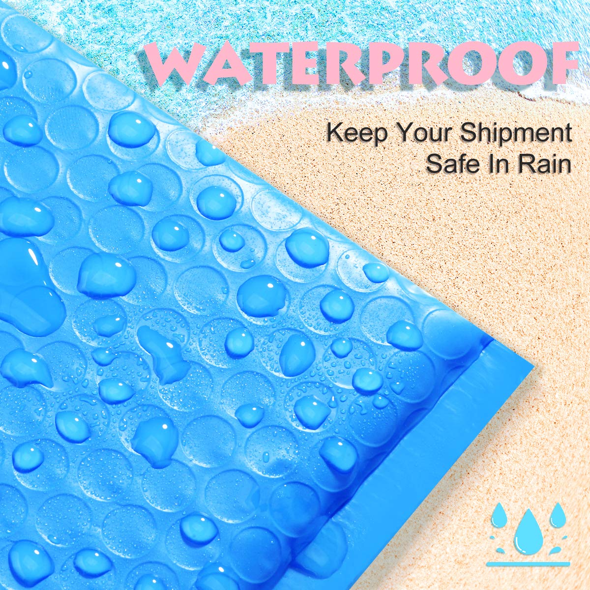 UCGOU Bubble Mailers 4x8 Inch Blue 50 Pack Usable Size 4x7 Padded Envelope Small Business Mailing Packages Opaque Self Seal Adhesive Waterproof