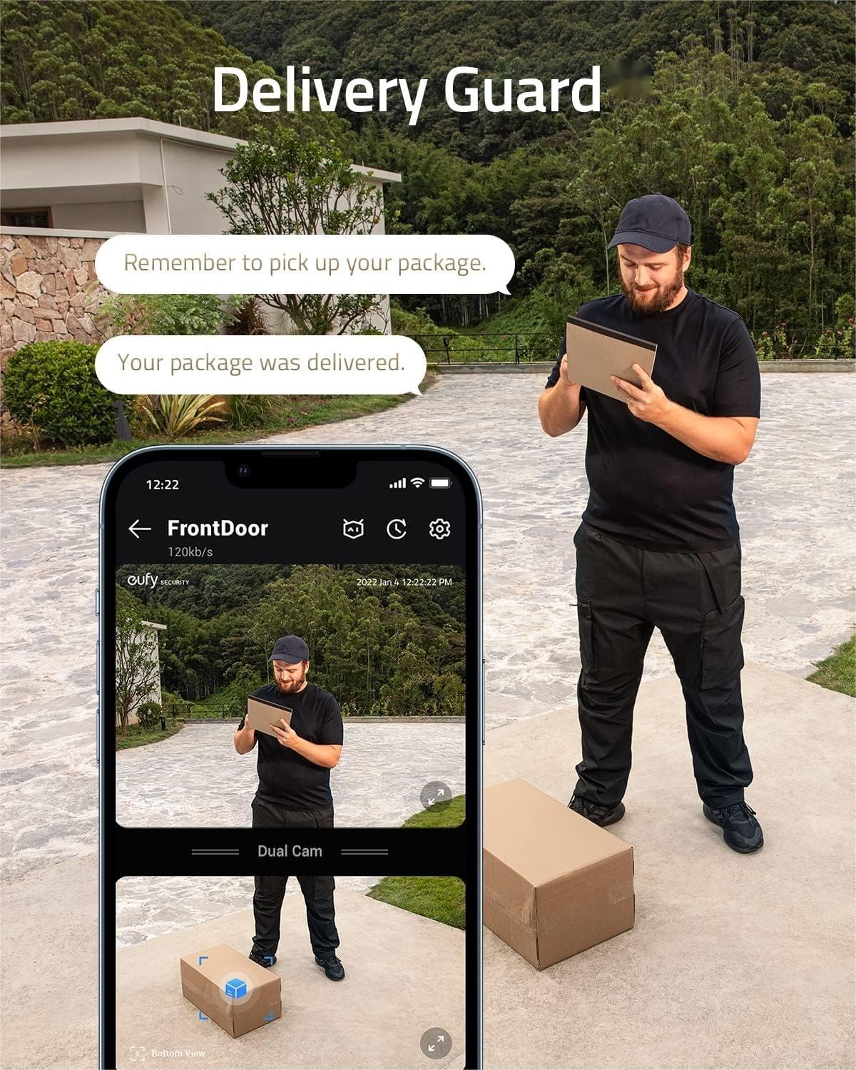 eufy Security Video Doorbell (Wired) S330 with Chime, Dual Cam, Delivery Guard, Security Camera, 2K with HDR, No Monthly Fee, 16-24V, 30VA, homebase