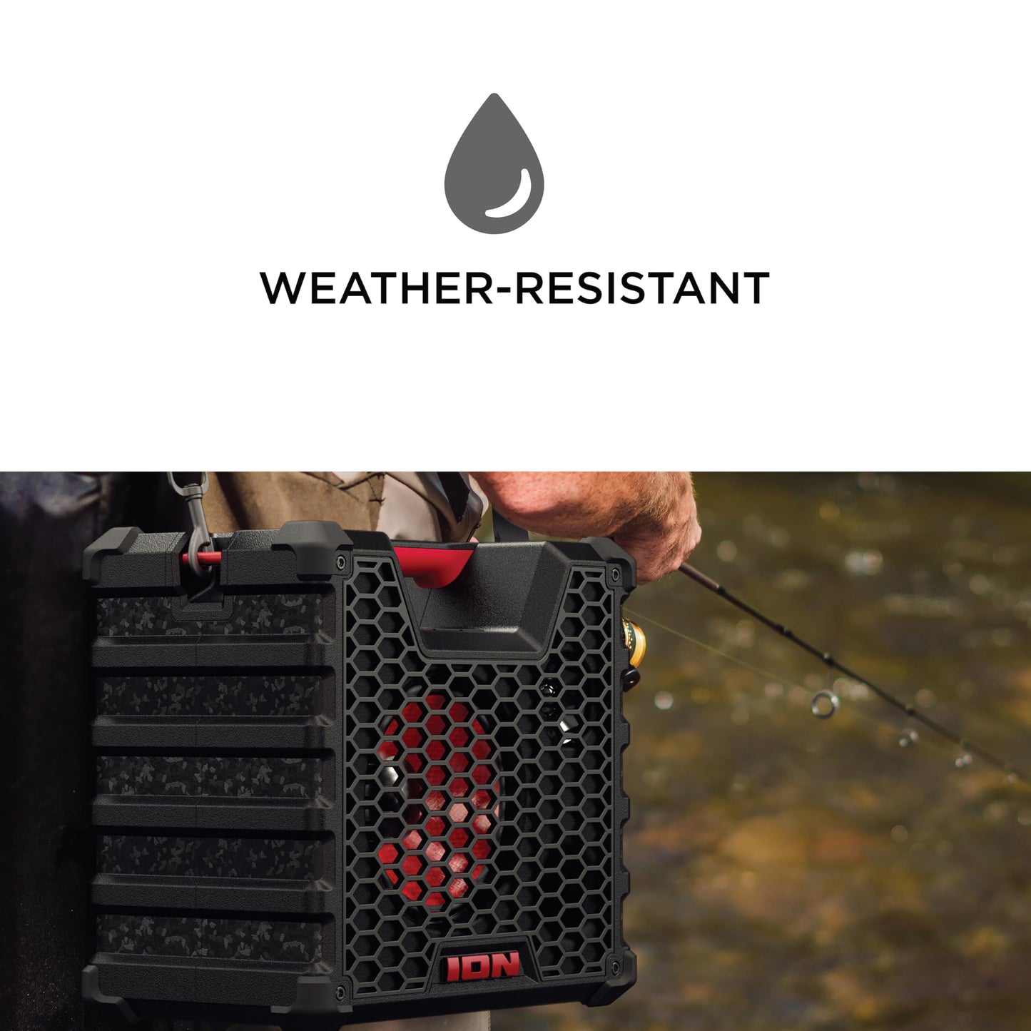 ION Audio Tailgater Tough - Rugged Portable All-Weather Wireless Bluetooth Speaker, IPX5 Water-Resistant, Outdoor Weather-Resistant Speaker (Renewed)
