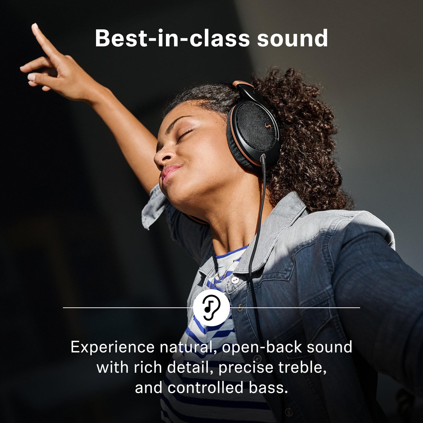 Sennheiser HD 505 - Wired Over Ear Headphones, Copper (Renewed) (Renewed)