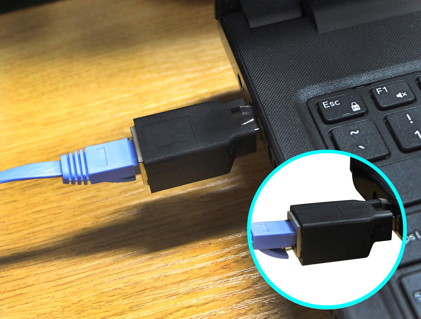 CERRXIAN RJ45 Ethernet LAN Male to Female Cat5 / Cat5e / Cat6 Crossover Adapter(2-Pack),Black (Straight)