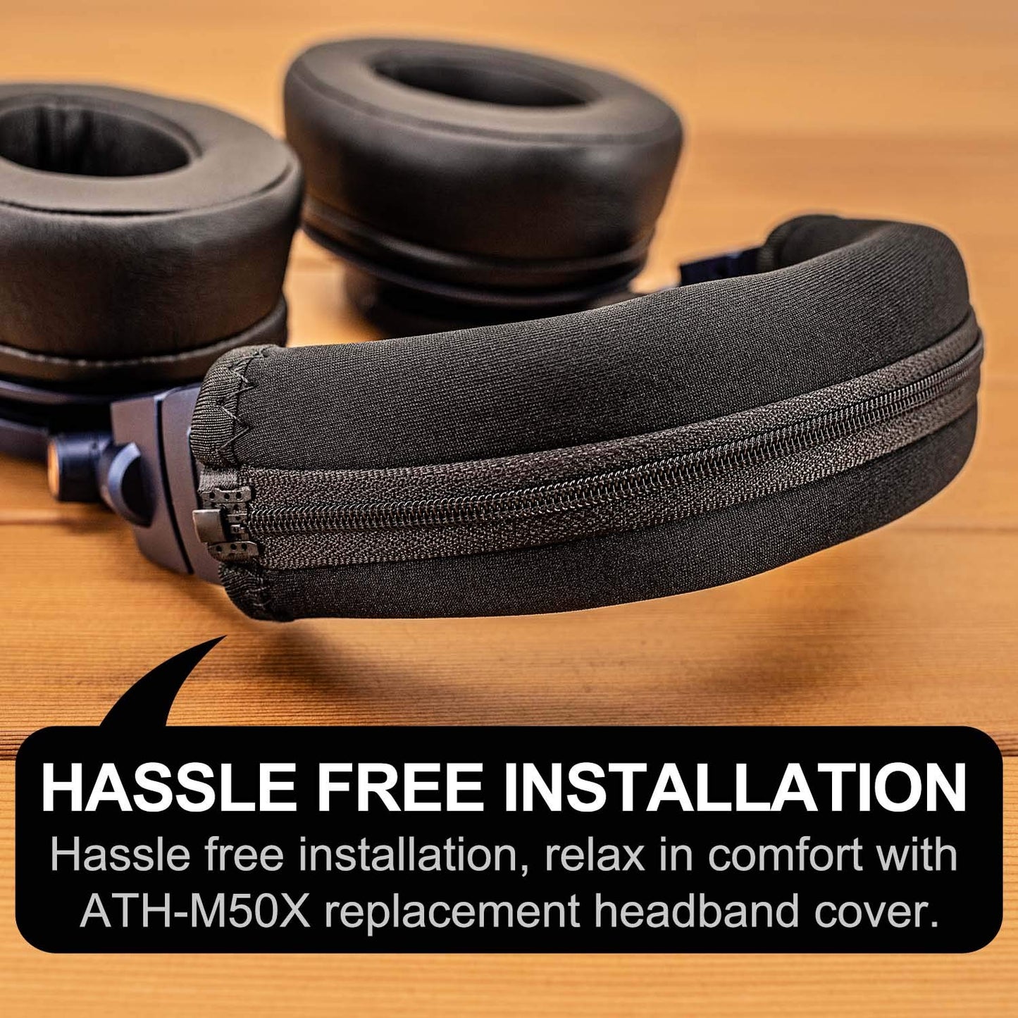 LTYIVABHTTW Replacement Headband Cover Compatible ATH M50X M50 M40X M40 M30X M20X Headphones (Black)