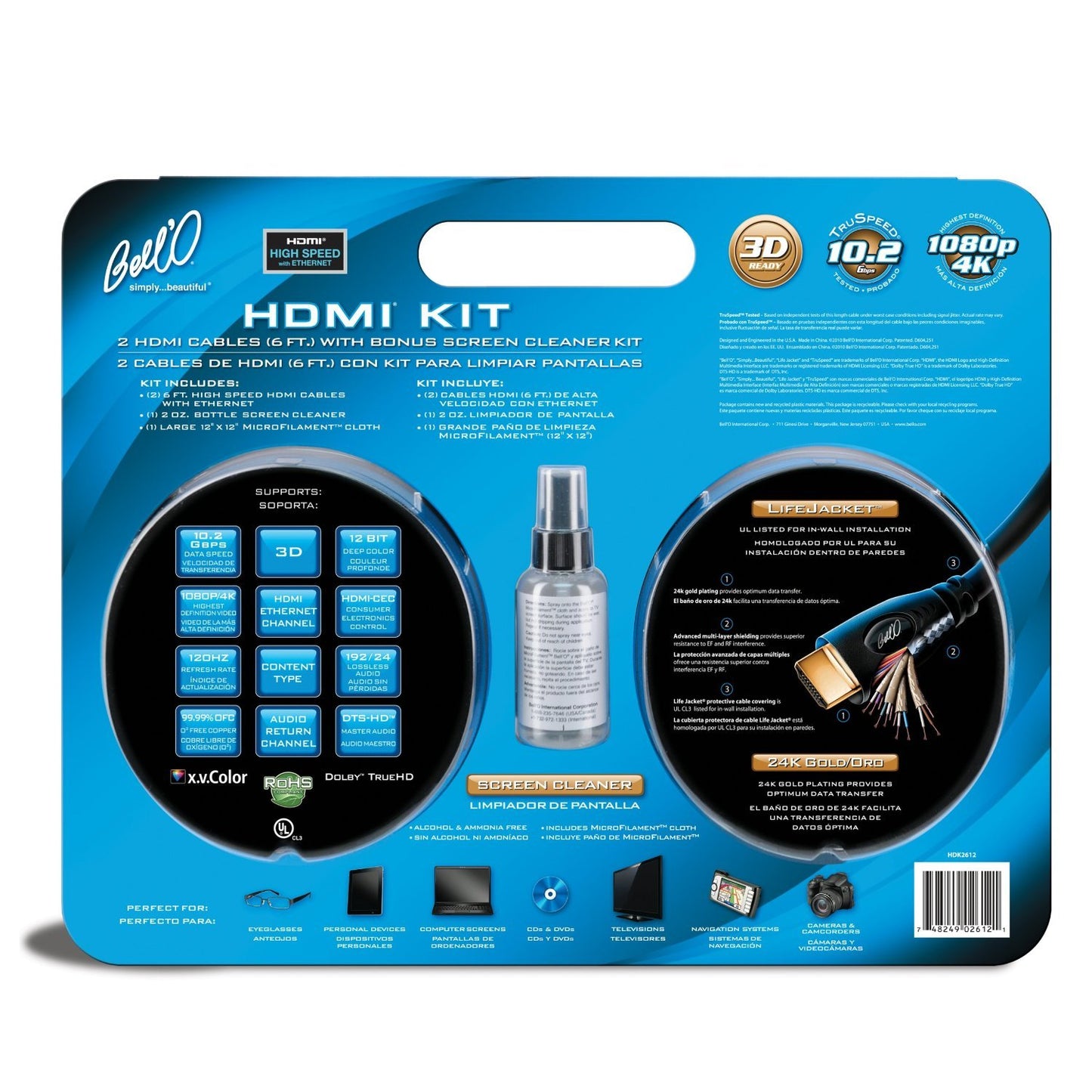 BELL'O HDK2612 Dual Pack HDMI Cables