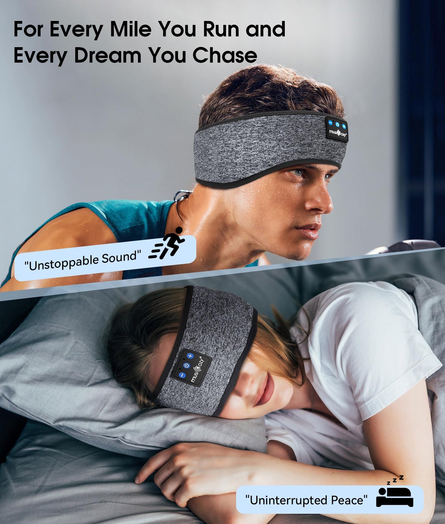 MUSICOZY Sleep Headphones Bluetooth 5.4 Headband, Wireless Earphones Music Sleep Earbuds Sleeping Eye Mask with HD Stereo Speakers for Workout…