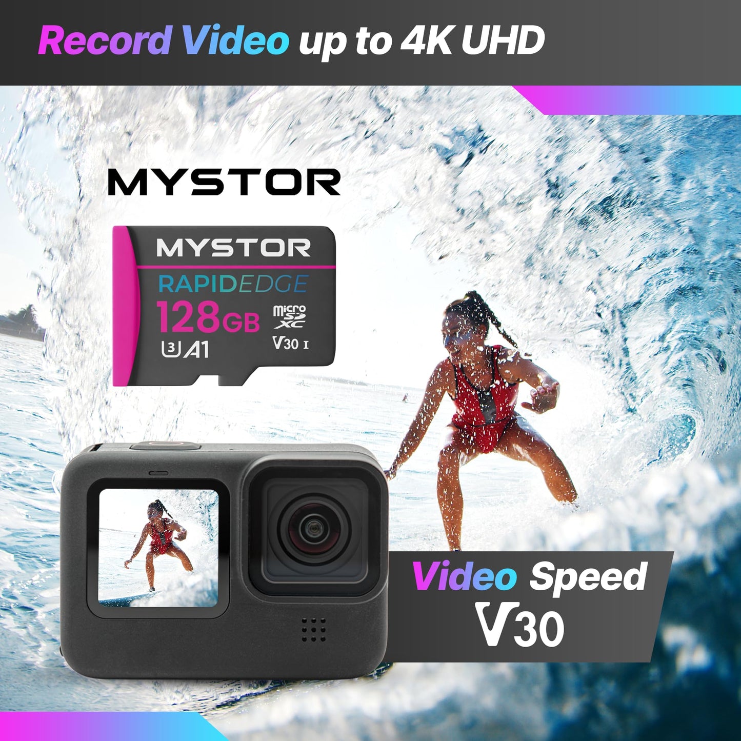 Mystor 128GB Micro SD Memory Card for Samsung A13, A23, A33, A12, A22, A32, A11, A21, A31, A41, A51, A52, A53 Micro SD Card for Samsung Phone