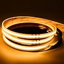 UPONELED COB LED Strip Light Outdoor 16.4ft 3000K Warm White,High Voltage 110V Plug in LED Rope Light Outdoor Waterproof, High Density Flexible LED