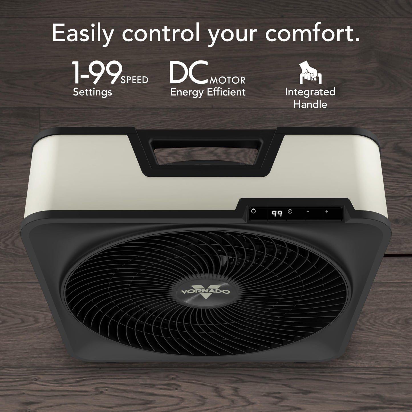 Vornado Model 80X High Velocity Box Fan, 20 Inch, Digital Display, Timer